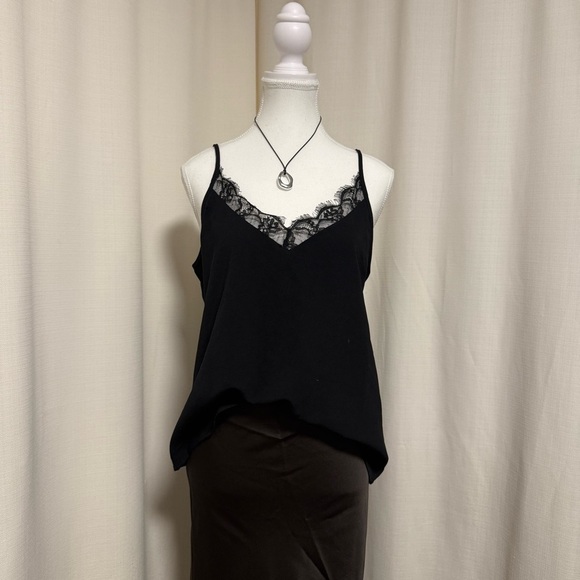 Zara Tops - ZARA Black Lace Trim Cami Top